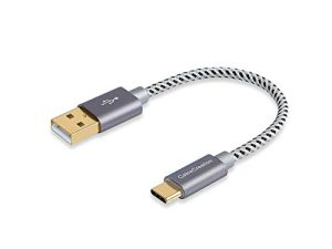 CableCreation 6 بوصة كابل USB C قصير ، كابل USB قصير إلى USB C 3A كابل شحن سريع ، كابل USB C ذكر إلى USB ذكر مضفر لبنك الطاقة ، Galaxy S22 ، iPad Pro iPad Mini S21 S20 Z Flip ، إلخ ، رمادي