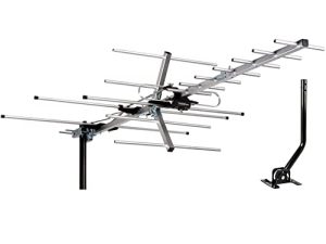 [أحدث عام 2020] هوائي تلفزيون خمس نجوم داخلي / خارجي Yagi Satellite HD هوائي مع مدى يصل إلى 200 ميل - هوائي تلفاز علوي أو مثبت على السقف ، هوائي OTA رقمي طويل المدى لـ 4K 1080P مع عمود تثبيت