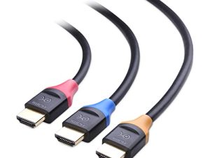 Cable Matters 3-Pack High Speed HDMI Cable 15 قدمًا مع 4K @ 60Hz ، 2K @ 144Hz ، دعم FreeSync ، G-SYNC و HDR لشاشة الألعاب والكمبيوتر الشخصي و Apple TV والمزيد
