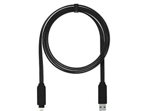 inCharge X - سكين الجيش السويسري 100 واط للكابلات ، حلقة مفاتيح محمولة متوافقة مع كابل Apple iPhone / USB / USB-C / Micro USB لجميع أجهزتك (كابل أسود)