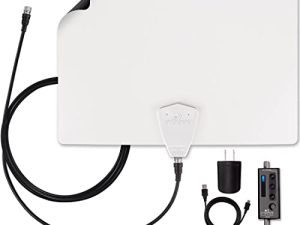 الهوائيات هوائي التلفزيون المضخم المباشر ClearStream FLEX ، نطاق 50+ ميل ، UHF / VHF ، متعدد الاتجاهات ، قبضة على الجدران ، مضخم USB In-Line ، كابل متحد المحور 12 قدمًا ، جاهز بدقة 4K ، أسود / أبيض / قابل للطلاء - FLEX