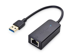 Cable Matters Plug & Play USB to Ethernet Adapter (USB 3.0 to Gigabit Ethernet، Ethernet to USB، Ethernet Adapter for Laptop) يدعم شبكة إيثرنت 10/100/1000 ميجابت في الثانية باللون الأسود