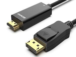 Displayport إلى HDMI ، Benfei 4K DP إلى HDMI 6 Feet Cable مطلي بالذهب سلك متوافق مع Lenovo و Dell و HP و ASUS