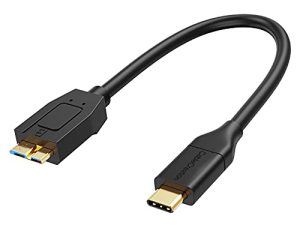 كابل محرك أقراص ثابت قصير من Micro B إلى USB C بطول 1 قدم ، وكابل إنشاء USB 3.1 Type C إلى سلك Micro B بسرعة 10 جيجابت في الثانية ، وكابل USB C إلى محرك أقراص ثابتة خارجي لجهاز MacBook Pro Air Galaxy S5 My Passport Elements وما إلى ذلك ، 0.3 متر أسود