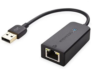 Cable Matters Plug & Play USB to Ethernet Adapter (محول إيثرنت إلى USB ، محول إيثرنت لأجهزة الكمبيوتر المحمول) يدعم شبكة إيثرنت 10/100 ميجابت في الثانية باللون الأسود