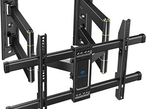 حامل تلفزيون زاوية على الحائط بحركة كاملة - حامل تلفاز زاوية يناسب 37-70 بوصة LED ، تلفزيون بشاشة منحنية LCD 4K مسطحة - يحمل ما يصل إلى 99 رطلاً كحد أقصى VESA 600x400 واط / إمالة ودوران ومستوى
