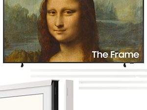 SAMSUNG QN65LS03BA 65 بوصة The Frame QLED 4K UHD Quantum HDR Smart TV (2022) 65 بوصة بإطار قابل للتخصيص أبيض مشطوف