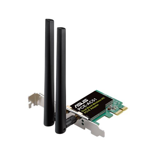 محول ASUS AC750 Dual Band PCIe WiFi (PCE-AC51) - متوافق مع فتحة PCIe x1 / x16 ، الهوائيات القابلة للفصل من أجل وضع مرن ، إعداد سهل ، يدعم نظام التشغيل Windows 10 / 8.1 / 7 ، Linux محول ASUS AC750 Dual Band PCIe WiFi (PCE-AC51) - متوافق مع فتحة PCIe x1 / x16 ، الهوائيات القابلة للفصل من أجل وضع مرن ، إعداد سهل ، يدعم نظام التشغيل Windows 10 / 8.1 / 7 ، Linux