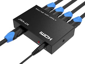 موزع HDMI 1 في 4 Out ، MT-ViKI 1x4 Power HDMI Splitter 4 منافذ مع محول التيار المتردد ، موزع 4Kx2K @ 30Hz 3D Full HD لجهاز PS4 Fire Stick HDTV
