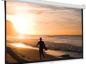SUPER DEAL 120 '' Projector Screen Projection Screen يدويًا سحب شاشة HD 1: 1 تنسيق لعرض المسرح والسينما المنزلية والتعليم في الهواء الطلق وشاشة عرض عامة داخلية