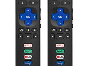 (عبوة من 2) جهاز تحكم عن بعد تم استبداله فقط لتلفزيون Roku ، متوافق مع TCL Roku / Hisense Roku / Onn Roku / Sharp Roku / Element Roku / Westinghouse Roku / Philips Roku Series Smart TV (ليس لـ Roku Stick و Box)