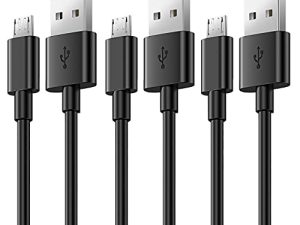 كابل Micro USB 3ft 3 Pack من Ailun High Speed 2.0 USB A Male to Micro USB Sync Charging Nylon Braided Cable with 56k Ohm Pull-up Resistor for Smartphone Tablets أسود