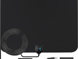 [مجموعة شرائح 2023 الإصدار المبكر] هوائي داخلي HDTV أسود طويل المدى استقبال إشارة 330 ميلًا ؛ هوائي مضخم عالي الطاقة + كابل محوري بطول 16.5 قدمًا ؛ يدعم جميع تنسيقات التلفزيون الرقمي عالي الدقة ؛ ماتا 1 الولايات المتحدة الأمريكية