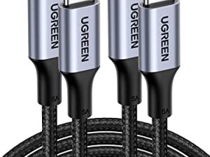 UGREEN USB C to USB C Cable 100W 2-Pack Type C Charging Cable متوافق مع MacBook Pro 2022 ، iPad Pro 2022 ، iPad Air 5 ، Samsung Galaxy S22 Ultra ، Pixel ، PS5 ، Switch ، إلخ. 3.3FT