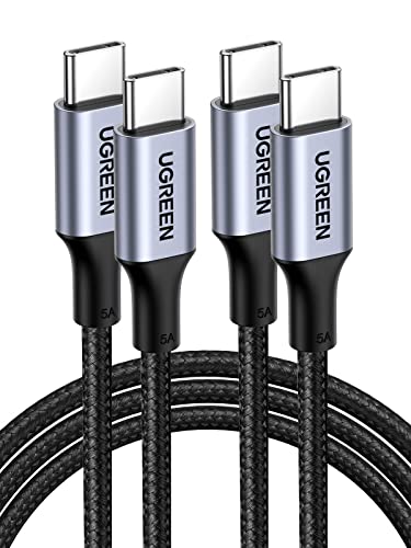 UGREEN USB C to USB C Cable 100W 2-Pack Type C Charging Cable متوافق مع MacBook Pro 2022 ، iPad Pro 2022 ، iPad Air 5 ، Samsung Galaxy S22 Ultra ، Pixel ، PS5 ، Switch ، إلخ. 3.3FT UGREEN USB C to USB C Cable 100W 2-Pack Type C Charging Cable متوافق مع MacBook Pro 2022 ، iPad Pro 2022 ، iPad Air 5 ، Samsung Galaxy S22 Ultra ، Pixel ، PS5 ، Switch ، إلخ. 3.3FT