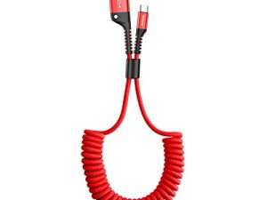 كبل USB من النوع C للسيارة ، كابل USB C قابل للسحب من Baseus (3FT) سلك شحن سريع من USB A إلى USB-C متوافق مع Samsung Galaxy S10 S9 S8 Plus Note 9 8 ، Moto Z ، LG5 / G6 / V20 ، أجهزة USB C (أحمر )