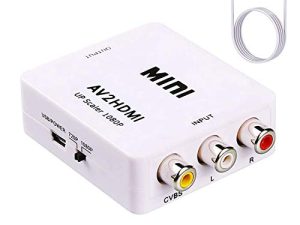 محول ABLEWE RCA إلى HDMI ، محول صوت فيديو 1080P AV إلى HDMI RCA مركب CVBS يدعم PAL / NTSC لأجهزة Xbox / PS2 / Wii / SNES / N64 / VHS / VCR / DVD