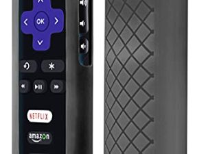 جراب تحكم عن بعد لـ Roku ، غطاء بطارية لجهاز TCL Roku Smart TV Steaming Stick Remote ، Roku TV Remote Cover من السيليكون جهاز تحكم واقٍ من السيليكون غطاء عالمي أسود