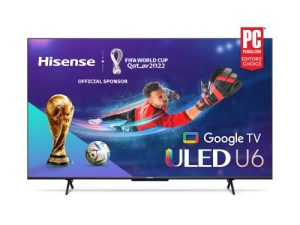 تلفزيون هايسنس ULED 4K Premium 65U6H Quantum Dot QLED Series 65 بوصة ذكي من Google TV ، Dolby Vision Atmos ، جهاز التحكم عن بعد الصوتي ، متوافق مع Alexa (موديل 2022)