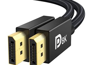 كابل DisplayPort معتمد من VESA 1.4 ، كابل iVANKY 8K DP 6.6 قدم (8K @ 60 هرتز ، 4K @ 144 هرتز ، 2K @ 240 هرتز) دعم HBR3 32.4 جيجابت في الثانية ، HDR ، HDCP 2.2 ، FreeSync G-Sync ، منفذ شاشة مضفر لشاشة الألعاب والرسومات والكمبيوتر الشخصي