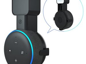 حامل مثبت على الحائط ، حامل مثبت على الحائط من أجل Echo Dot من الجيل الثالث من مكبرات الصوت الذكية للمنازل الموفرة للمساحة وقابس التثبيت على الحائط لـ Alexa المدمج في إدارة الكابلات وإخفاء الأسلاك الفوضوية (عبوة واحدة باللون الأسود)