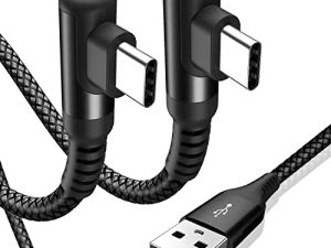 كبل USB C 3.1A سريع الشحن 3.3ft 2 Pack ، شاحن USB-A إلى USB-C سلك مضفر من النايلون لهاتف Samsung Galaxy S21 S20 S10 S9 S8 Plus ، Note 20 10 9 8 7 ، A71 A51 A32 ، LG ، Moto ، PS5- أسود