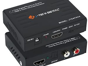J-Tech Digital Premium Quality 1080P HDMI to HDMI + Audio (SPDIF + RCA Stereo) محول مستخرج الصوت (JTDAT5CH)
