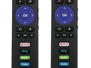 حزمة من 2 استبدال جهاز التحكم عن بعد المطبق على TCL Roku TV RC280 55FS4610R 40FS4610R 55US57 40FS3750 48FS3750 49FP110 55FS4610R 55US5800 40FS3850 32S305 40S305 32S850 32S3850 50UP120 55S401