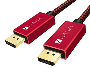 كابل DisplayPort 6.6 قدم / أحمر ، كابل iVANKY DP ، [4K @ 60Hz ، 2K @ 165Hz ، 2K @ 144Hz] ، كابل DisplayPort 1.2 مضفر من النايلون عالي السرعة ، متوافق مع الكمبيوتر الشخصي ، الكمبيوتر المحمول ، التلفزيون