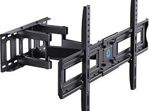 حامل تثبيت على الحائط بحركة كاملة للتلفزيون لشاشات LCD مقاس 37-75 بوصة ، QLED ، OLED 4K مسطح منحني ، حامل تلفاز مفصلي بإمالة ذراعين مزدوجين ، ماكس VESA 600x400 مم حتى 110 رطلاً ، يناسب ترصيع 16 بوصة من Pipishell
