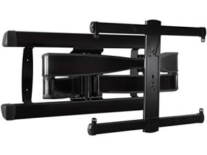 Sanus Premium Full Motion TV Wall Mount for TV حتى 90 بوصة - لمسة نهائية سوداء مصقولة مع تصميم FluidMotion ™ لتمديد سلس ودوران وإمالة