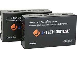 موسع HDMI رقمي من J-Tech بواسطة Single Cat 5E / 6 Full HD 1080P مع ألوان عميقة ونسخ EDID و Dolby Digital / DTS