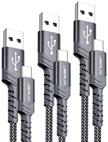 كابل USB-C 3A سريع الشحن ، JSAUX 3-Pack (10ft + 6.6ft + 3.3ft) USB A إلى Type C Charge Nylon Braided Cord متوافق مع Samsung Galaxy S20 S10 S9 S8 Plus Note 10 9 8، PS5 Controller، USB C Charger (رمادي) كابل USB-C 3A سريع الشحن ، JSAUX 3-Pack (10ft + 6.6ft + 3.3ft) USB A إلى Type C Charge Nylon Braided Cord متوافق مع Samsung Galaxy S20 S10 S9 S8 Plus Note 10 9 8، PS5 Controller، USB C Charger (رمادي)