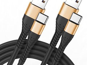 كابل شاحن USB من النوع C سريع الشحن 10 أقدام ، عبوة طويلة جدًا 2Pack 10 أقدام USB A إلى USB-C سلك شحن الهاتف لهاتف Samsung Galaxy S20 S10 S10E S9 S8 Plus Note 10 9 8 ، Z Flip ، LG V50 V40 V30 V20 (10ft ، ذهبي)