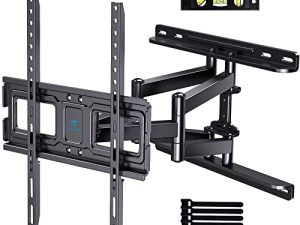 PERLESMITH TV Wall Mount Full Motion for 32-65 Inch Flat Curved Screen TVs، TV Mount with Swivels Tilts Extended Bracket Aridging Arms Support حتى 99 lbs Max VESA 400x400، PSMFK9