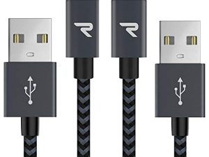 كابل Micro USB ، [2 Pack / 3.3ft] ، شاحن Android Rampow QC 3.0 سريع الشحن والمزامنة ، كبلات Micro USB مضفرة من النايلون لهاتف Samsung Galaxy S7 / S6 and Edge ، Note 6/5 ، Sony ، Kindle ، PS4 ، أجهزة Android - رمادي الفضاء