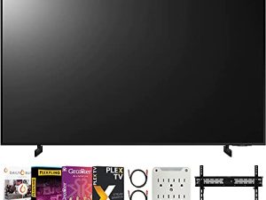 مجموعة تلفاز سامسونج UN50AU8000FXZA 50 بوصة UHD 4K Crystal UHD Smart LED مع تدفق أفلام بريميير + 37-100 بوصة حامل جداري للتلفاز + 6-Outlet Surge Adapter + 2X 6FT 4K HDMI 2.0 Cable