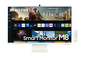 شاشة كمبيوتر سامسونج M80B UHD HDR مقاس 32 بوصة مع تلفزيون متدفق وكاميرا Slimfit متضمنة ووصول لاسلكي عن بعد للكمبيوتر الشخصي و Alexa مدمج (LS32BM801UNXGO)