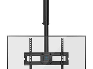 حامل تلفزيون بالسقف PERLESMITH ، حامل تعليق كامل الحركة للتلفاز يناسب معظم أجهزة تلفزيون LCD LED OLED 4K مقاس 26-65 بوصة ، شاشات عرض مسطحة ، حامل عمود التلفزيون يحمل ما يصل إلى 110 رطلاً ، ماكس VESA 400x400 مم ، PSCM2