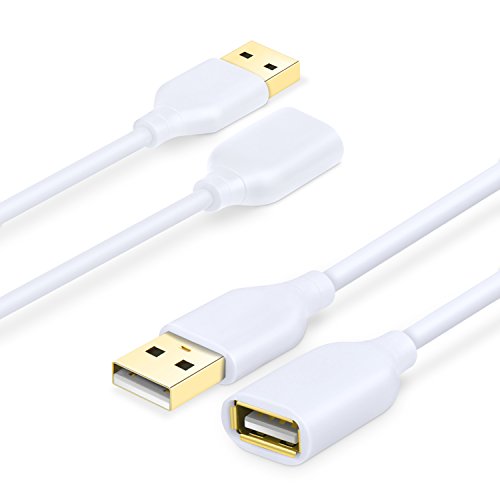 كابل تمديد USB أبيض ، Costyle 2-Pack 2.0 6ft / 2m USB Type A ذكر إلى أنثى سلك تمديد أبيض كابل USB مع موصلات مطلية بالذهب كابل تمديد USB أبيض ، Costyle 2-Pack 2.0 6ft / 2m USB Type A ذكر إلى أنثى سلك تمديد أبيض كابل USB مع موصلات مطلية بالذهب