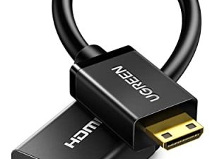 UGREEN Mini HDMI Adapter Mini HDMI to HDMI Female Cable 4K متوافق مع Raspberry Pi Zero 2 W / W DSLR Camera Video Card Graphics Laptop Pico Projector Tablet 8 Inch