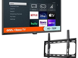 تلفزيون ONN 32-Inch HD (720P) LED Smart TV متوافق مع Netflix و Disney + و YouTube و Apple TV و Alexa و Google Assistant + مرفق على الحائط - 100012589 (متجدد)