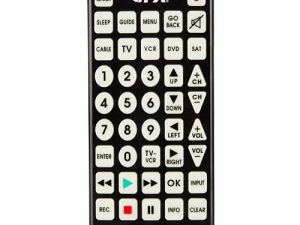 QFX REM-115 8 في 1 جهاز تحكم عن بعد عالمي كبير مع اتصال 8 أجهزة وإقران رمز ومؤقت سكون وأزرار توهج في الظلام