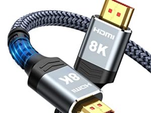 8K HDMI Cable 2.1 48Gbps 6.6FT / 2M ، Highwings Highwings High Speed HDMI Braided Cord-4K @ 120Hz 8K @ 60Hz ، DTS: X ، HDCP 2.2 & 2.3 ، HDR 10 متوافق مع Roku TV / PS5 / HDTV / Blu-ray