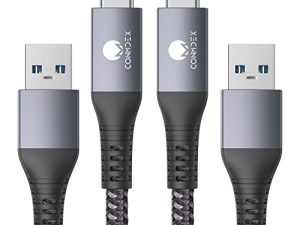 [ترقية] كبل USB C بسرعة 10 جيجابت في الثانية ، CONMDEX (عبوتان) USB C 3.1 Gen 2 USB-A Android Auto Cable ، 3A Type C شاحن سريع شحن مزامنة سلك نقل البيانات لهاتف Samsung Galaxy S10 / S9 / S8 Note 9/8 ، LG V20 ، 3.3 قدم