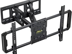 حامل تلفزيون على الحائط بحركة كاملة لمعظم أجهزة تلفزيون OLED QLED 4K المسطحة / المنحنية مقاس 37-75 بوصة - حامل تلفاز متين مزدوج الإمالة الدوارة يحمل ما يصل إلى 132LBS Max VESA 600x400mm- 8 / 16inch Wood stud Wall Mount TV Bracket