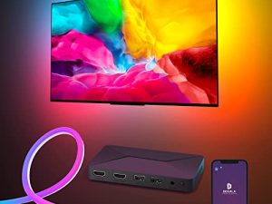 مجموعة مصابيح خلفية LED للتلفزيون من Dekala مع صندوق مزامنة HDMI 2.0 ، وإضاءة خلفية للتلفاز RGB لأجهزة الكمبيوتر / التلفزيون مقاس 55 بوصة ، والتحكم في الصوت / التطبيق ، والعمل مع Alexa & Google Assistant ، والمزامنة مع ألعاب التلفزيون