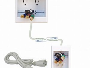 PowerBridge TWO-CK نظام إدارة الكابلات في الحائط المغلق بمنفذ مزدوج مع PowerConnect لشاشات LED المسطحة المثبتة على الحائط وشاشات الكريستال السائل وتلفزيونات البلازما