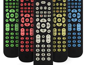 جهاز تحكم عن بعد عالمي بإضاءة خلفية GE Color Select لأجهزة Samsung ، Vizio ، LG ، Sony ، Sharp ، Roku ، Apple TV ، RCA ، Panasonic ، Smart TV ، مشغلات البث ، Blu-Ray ، DVD ، 4 أجهزة ، أسود ، 44220