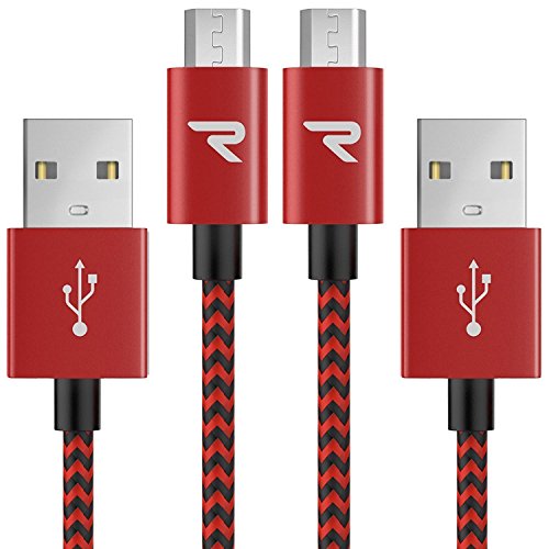 RAMPOW Braided Micro USB Cable 6.6ft ، كابل شاحن Samsung QC 3.0 سريع ، سلك شحن Micro USB متوافق مع Galaxy S7 / S6 ، Sony ، Motorola والمزيد - أحمر RAMPOW Braided Micro USB Cable 6.6ft ، كابل شاحن Samsung QC 3.0 سريع ، سلك شحن Micro USB متوافق مع Galaxy S7 / S6 ، Sony ، Motorola والمزيد - أحمر